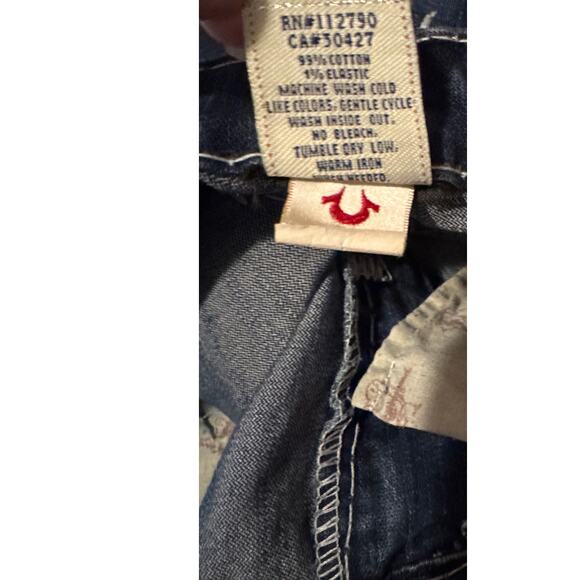 True Religion Jeans Womens 30 Dark Thick Stitch Bootcut Joey Super T Flap Pocket - Picture 10 of 10